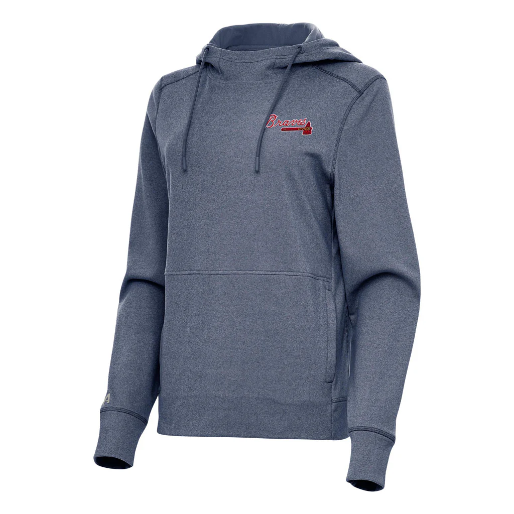 MLB Atlanta Braves Women's Antigua Justice Pullover Hoodie - Navy