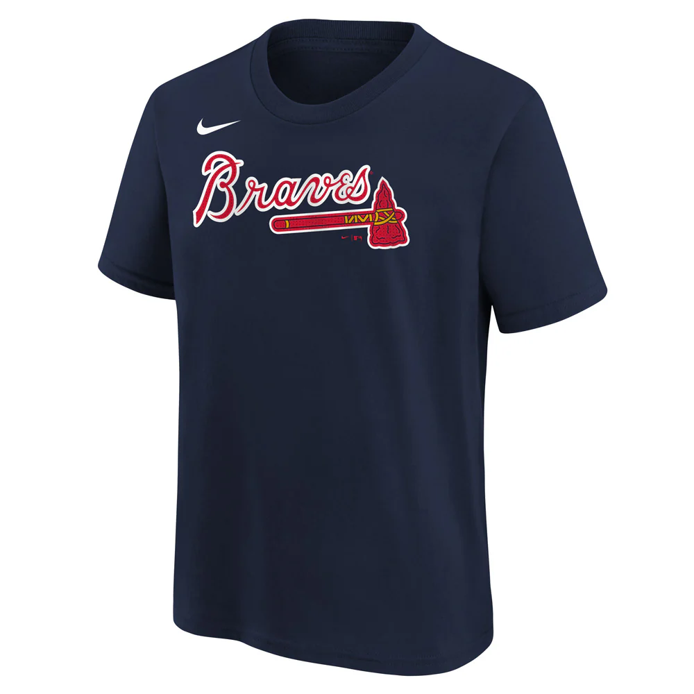 MLB Atlanta Braves Youth Nike FUSE Wordmark T-Shirt - Navy - Image 2