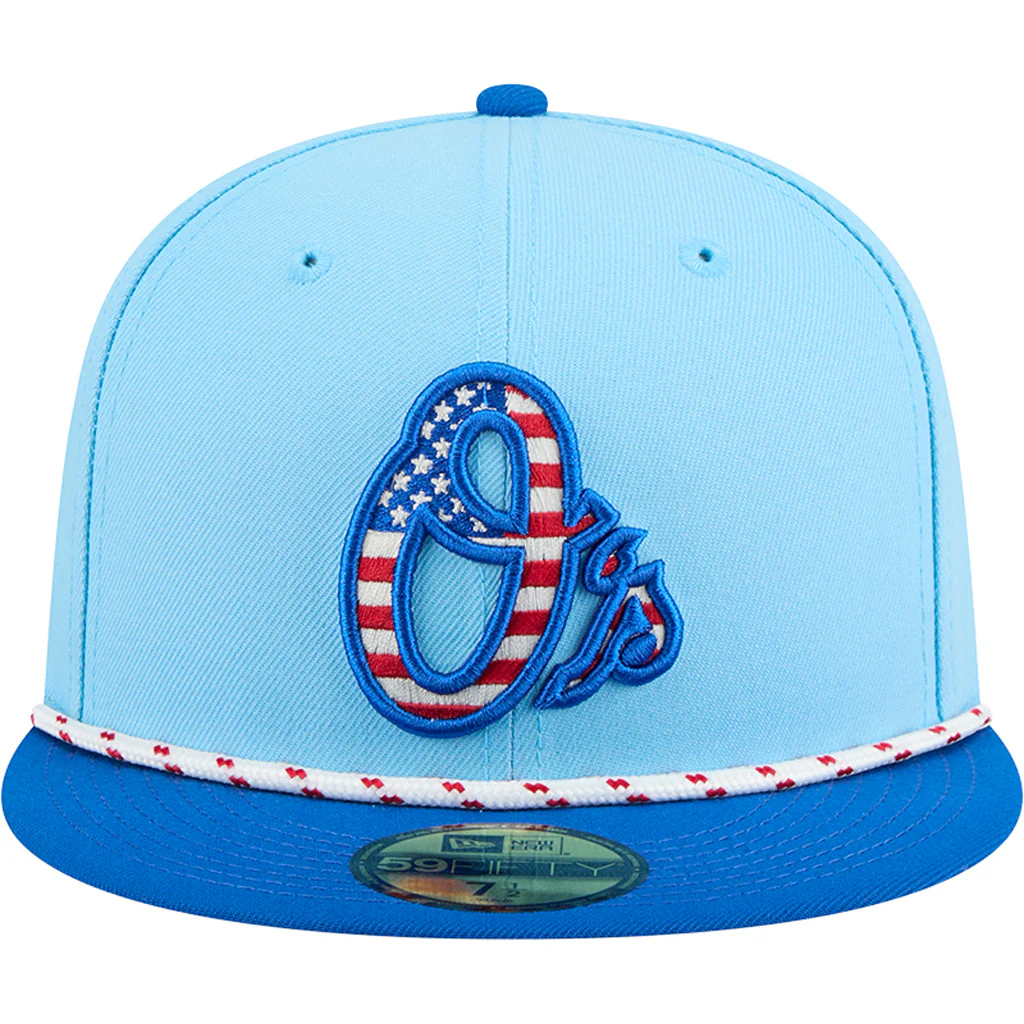 MLB Baltimore Orioles New Era 2025 4th of July 59FIFTY Fitted Hat - Blue - Image 3