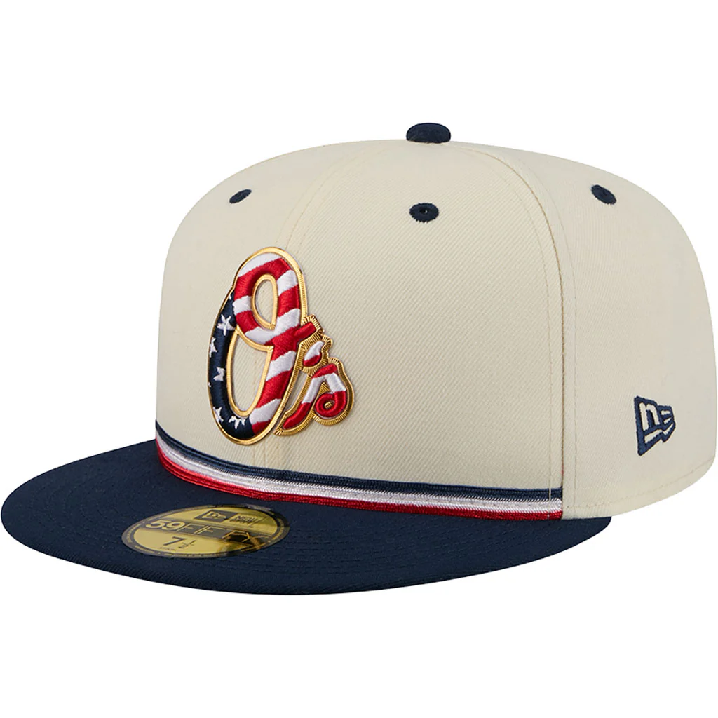 MLB Baltimore Orioles New Era 2026 4th of July 59FIFTY Fitted Hat - Cream