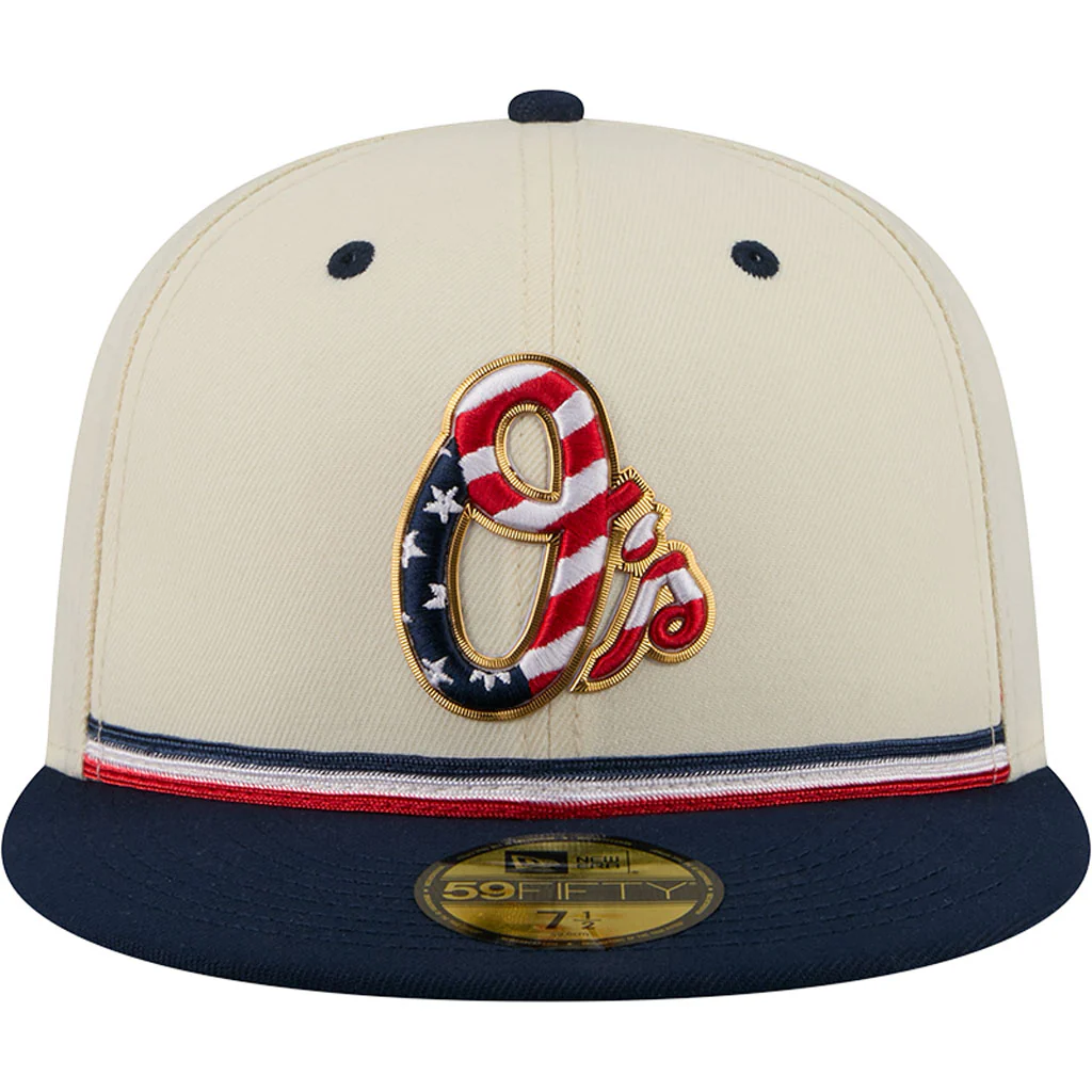 MLB Baltimore Orioles New Era 2026 4th of July 59FIFTY Fitted Hat - Cream - Image 2