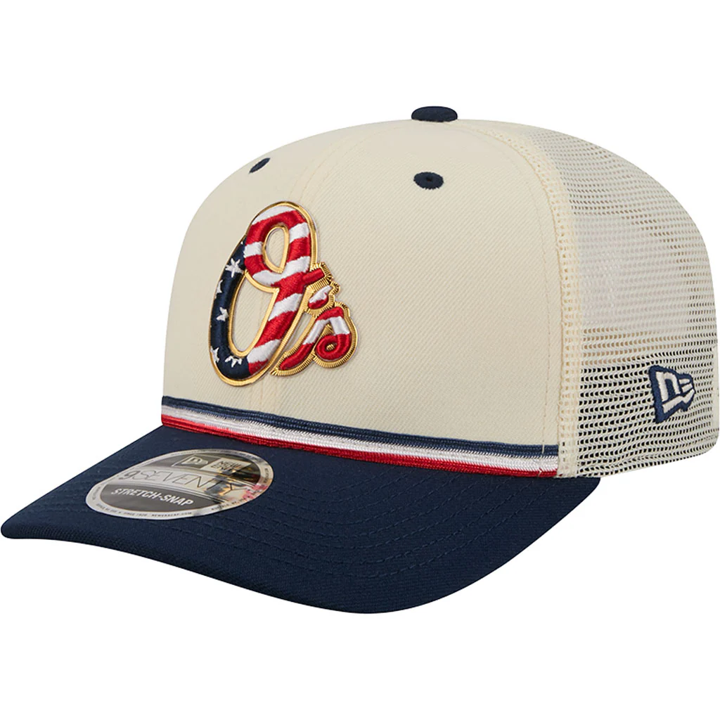 MLB Baltimore Orioles New Era 2026 4th of July 9SEVENTY Stretch Snapback Hat - Cream