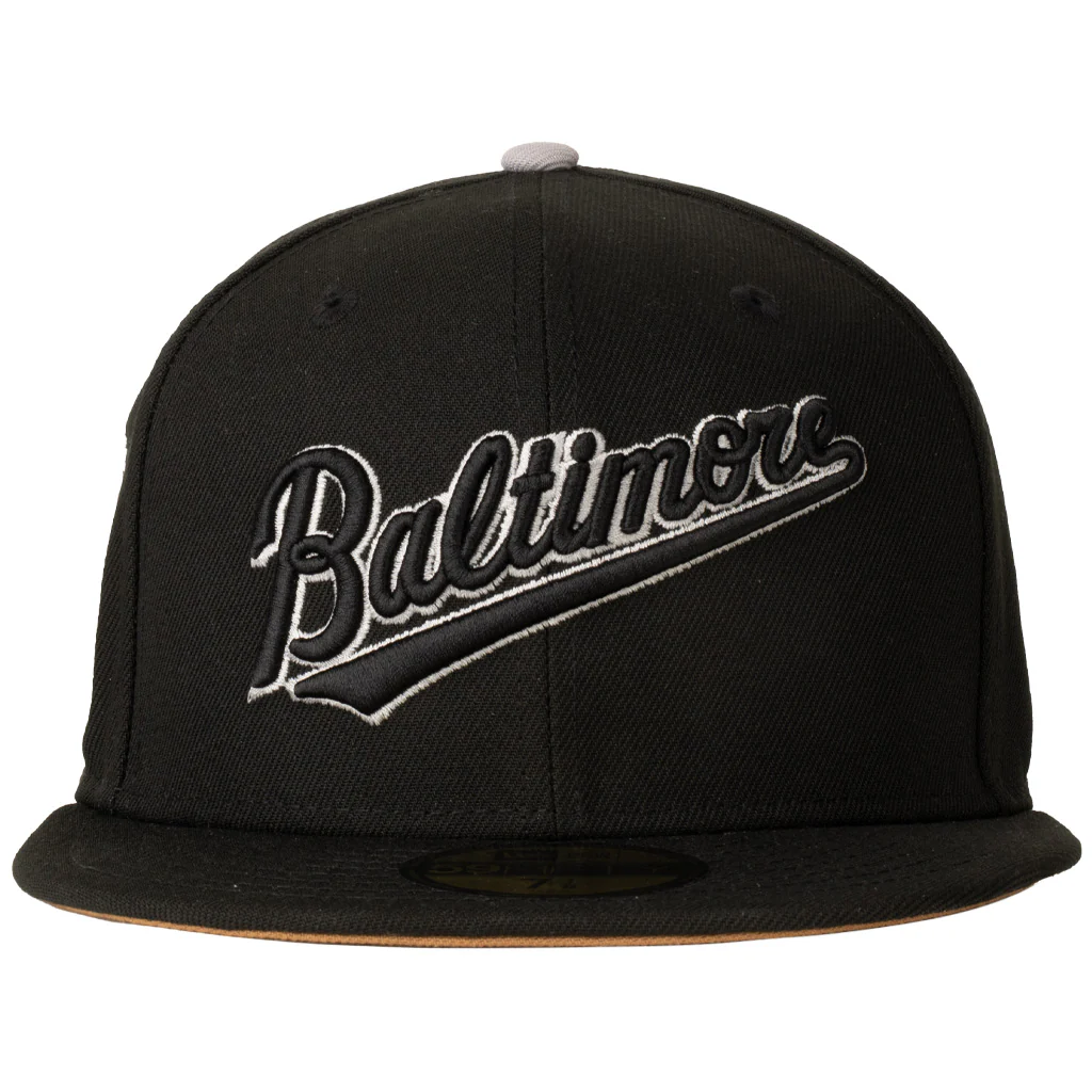 MLB Baltimore Orioles New Era Gray Outline Logo 59FIFTY Fitted Hat - Black - Image 3