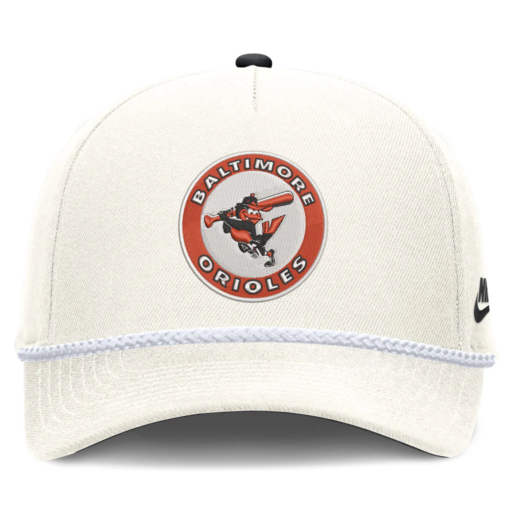 MLB Baltimore Orioles Nike Rope Cooperstown Adjustable Hat - Cream - Image 3