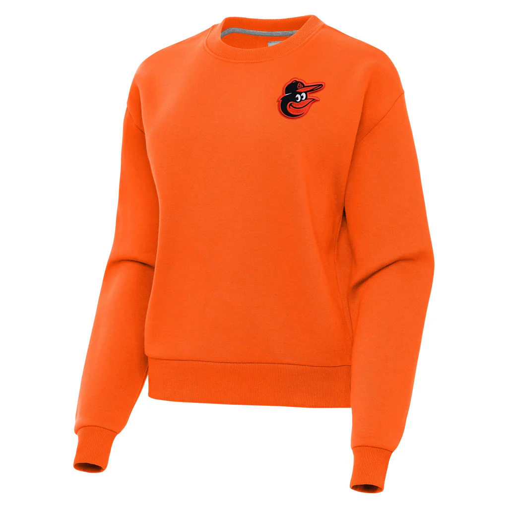 MLB Baltimore Orioles Women's Antigua Victory Crewneck Sweater - Orange