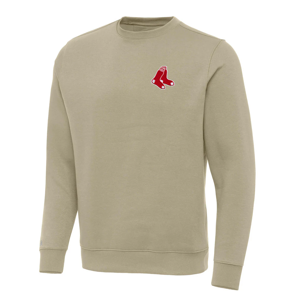 MLB Boston Red Sox Antigua Victory Crewneck Sweater - Khaki