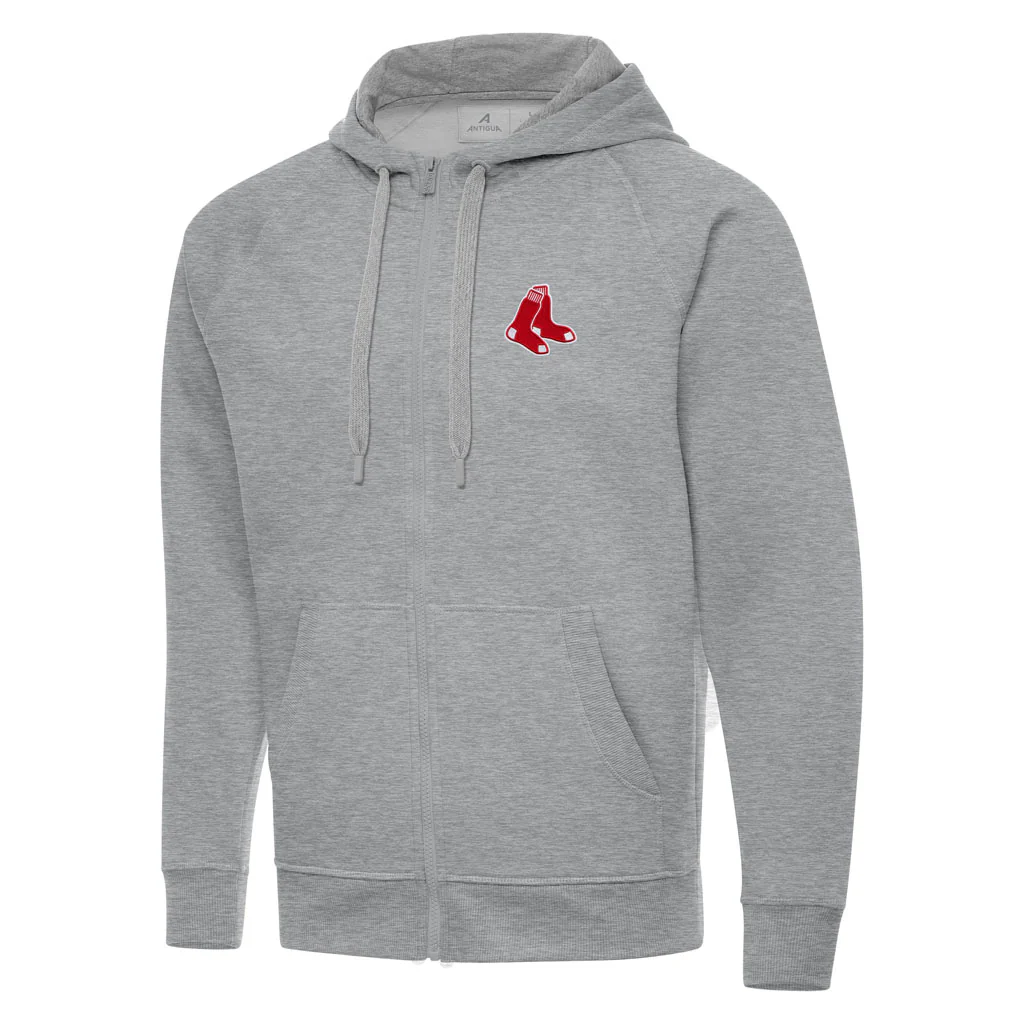 MLB Boston Red Sox Antigua Victory Full Zip Hoodie - Heather gray