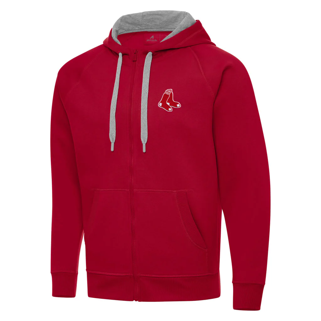 MLB Boston Red Sox Antigua Victory Full Zip Hoodie - Red