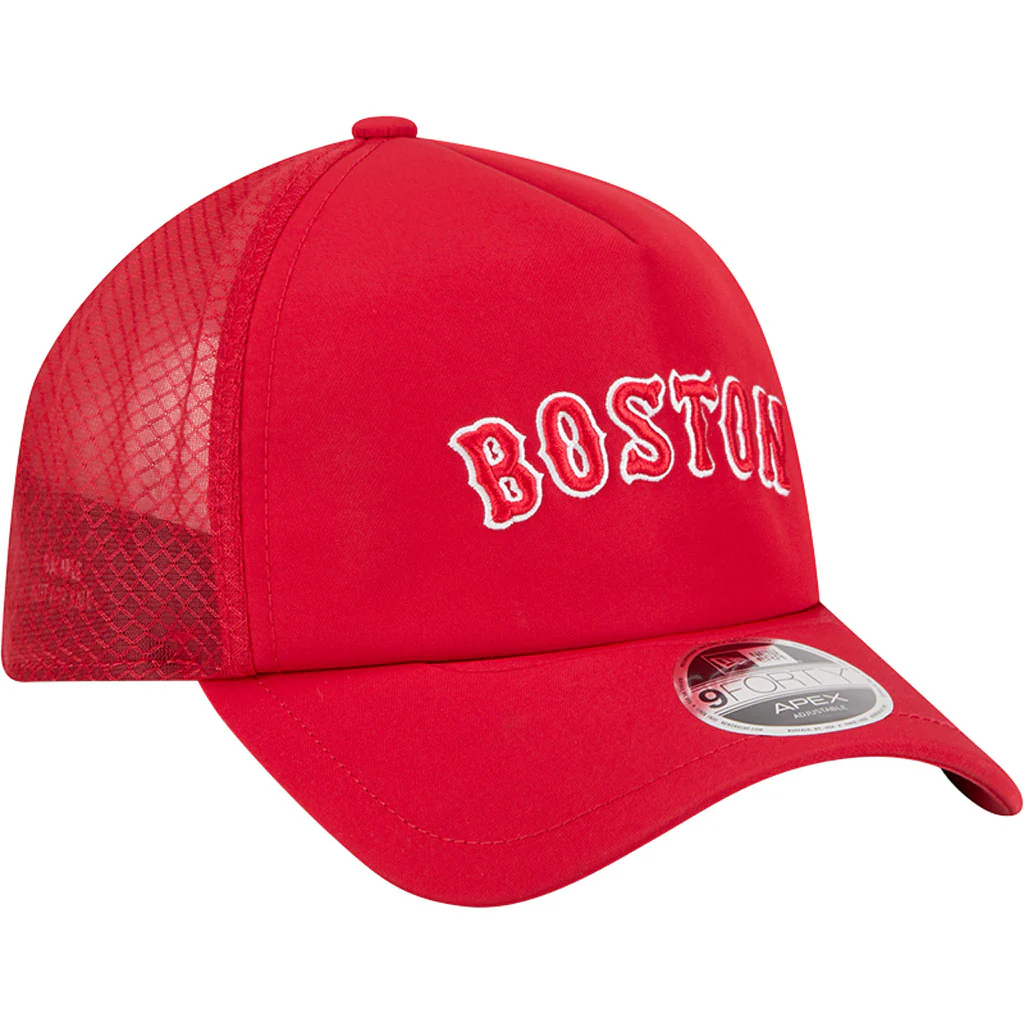 MLB Boston Red Sox New Era Batting Practice Apex 9FORTY Snapback Hat - Red - Image 2