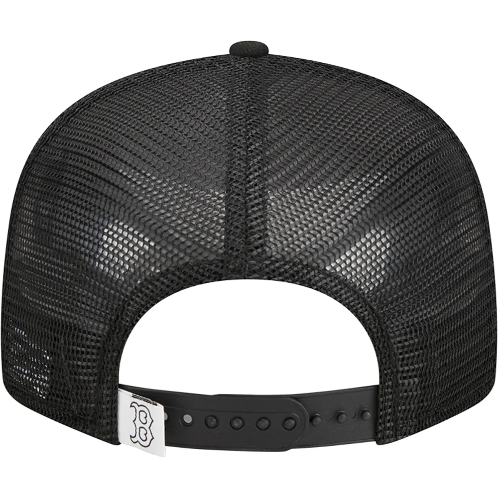 MLB Boston Red Sox New Era Black & White Trucker 9FIFTY Snapback Hat - Black - Image 4