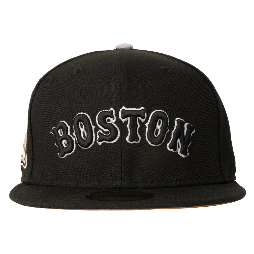 MLB Boston Red Sox New Era Gray Outline Logo 59FIFTY Fitted Hat - Black - Image 2