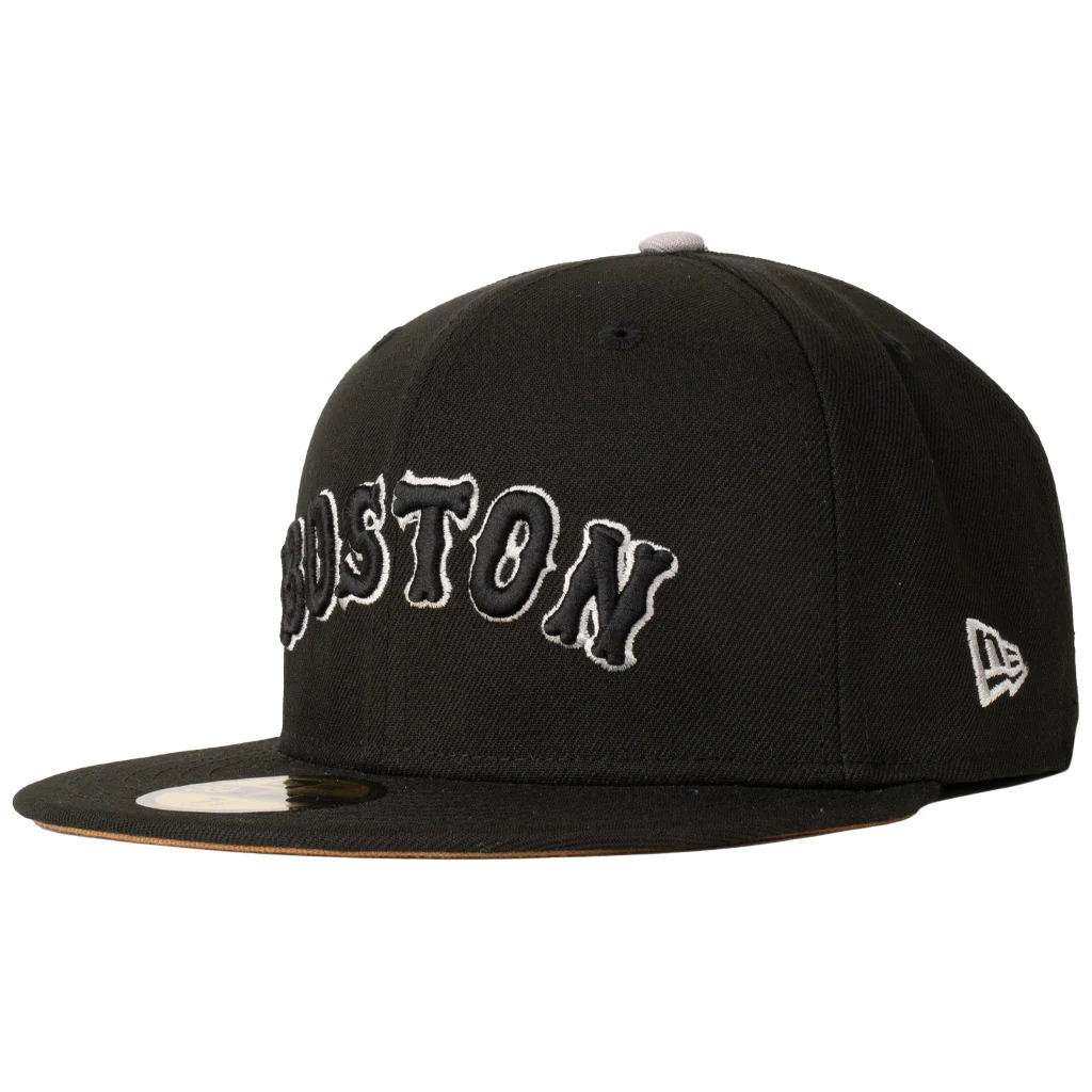 MLB Boston Red Sox New Era Gray Outline Logo 59FIFTY Fitted Hat - Black - Image 3