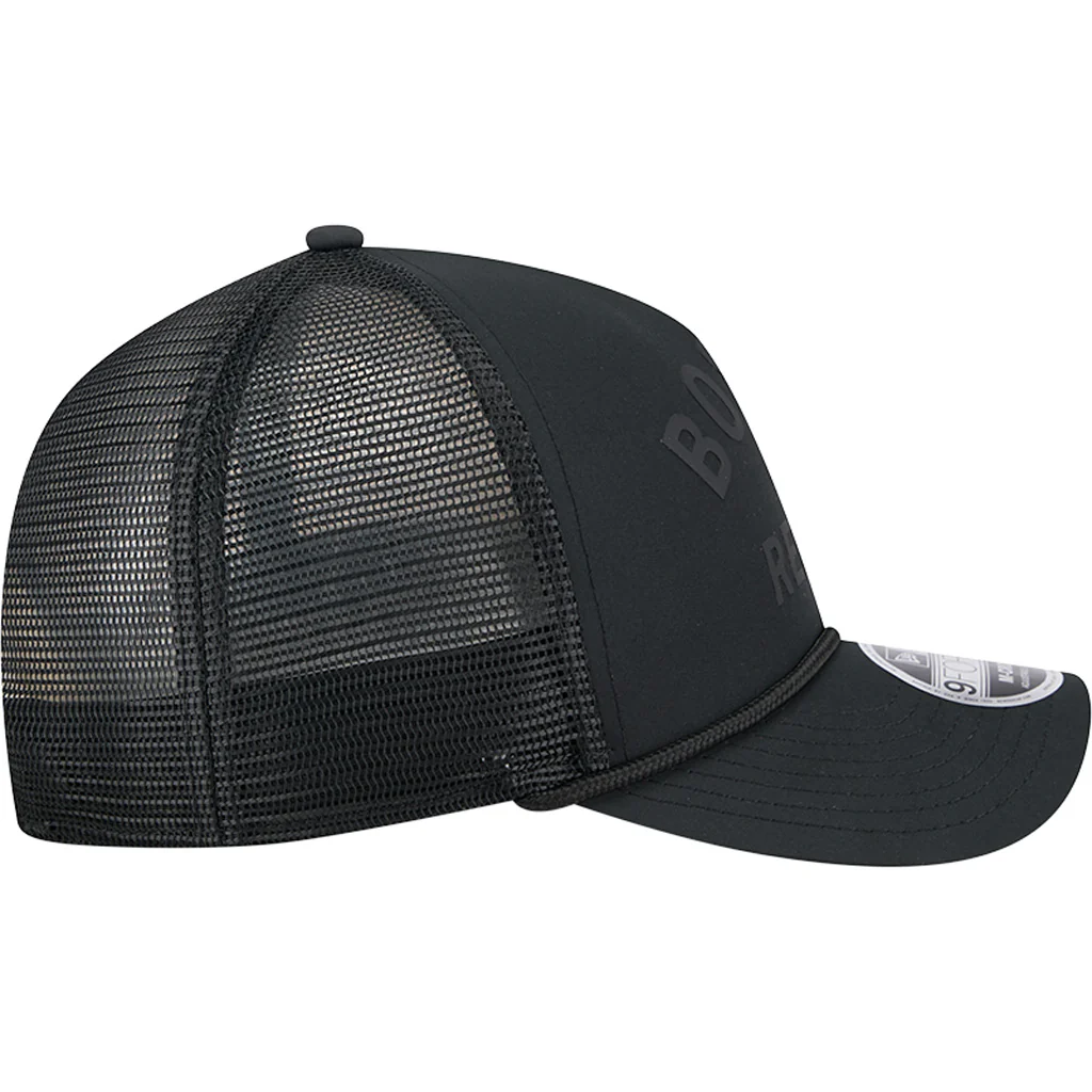 MLB Boston Red Sox New Era Minimalist 9FORTY M-Crown Snapback Trucker Hat - Black - Image 6
