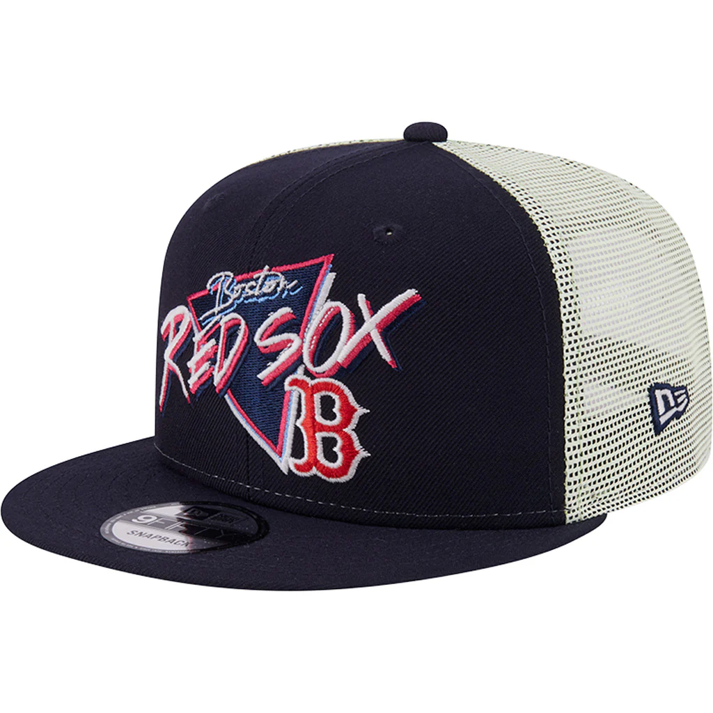 MLB Boston Red Sox New Era Neon Trucker 9FIFTY Snapback Hat - Navy