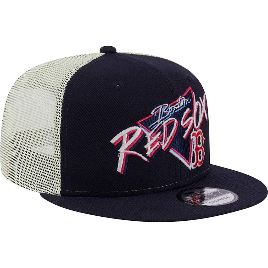 MLB Boston Red Sox New Era Neon Trucker 9FIFTY Snapback Hat - Navy - Image 2