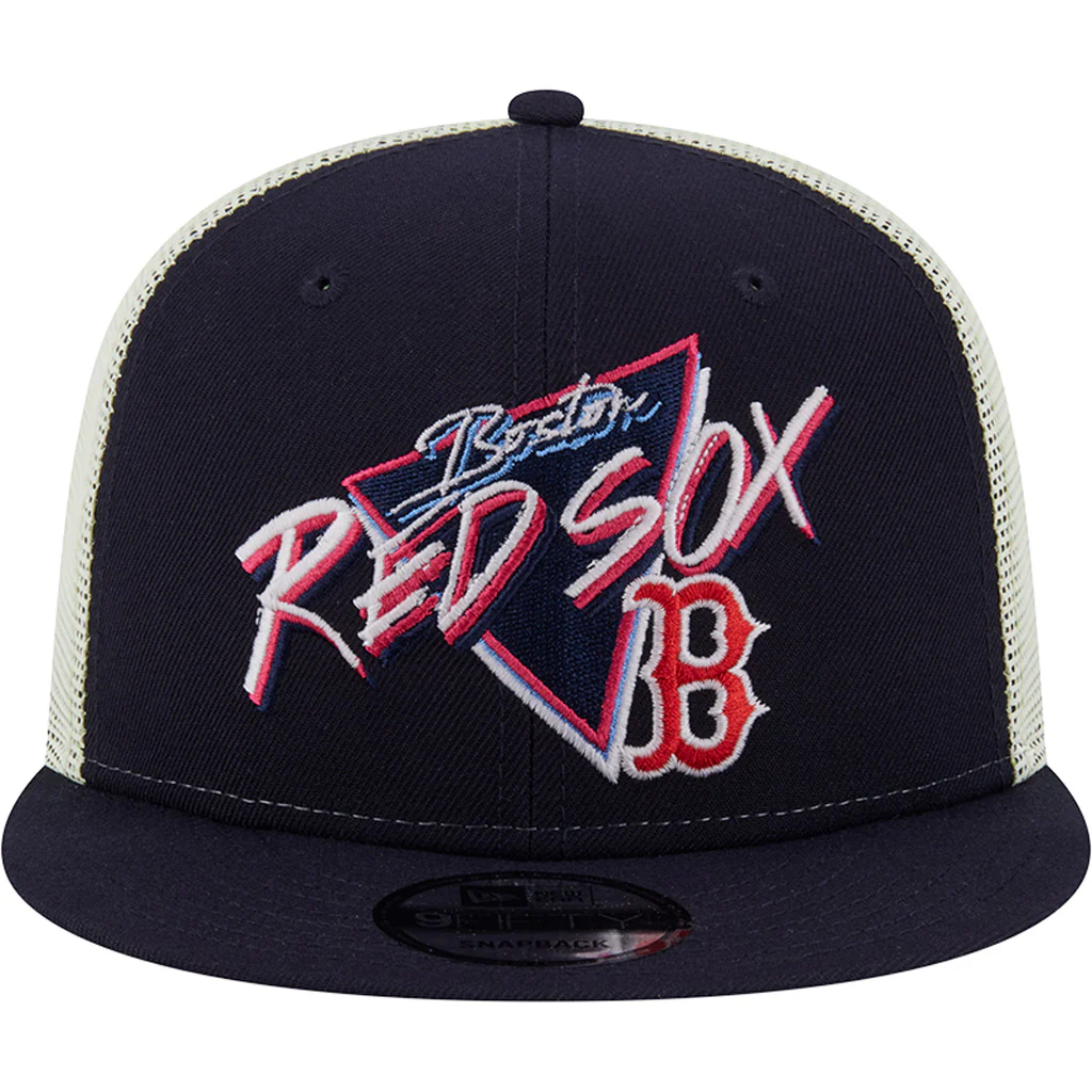 MLB Boston Red Sox New Era Neon Trucker 9FIFTY Snapback Hat - Navy - Image 3