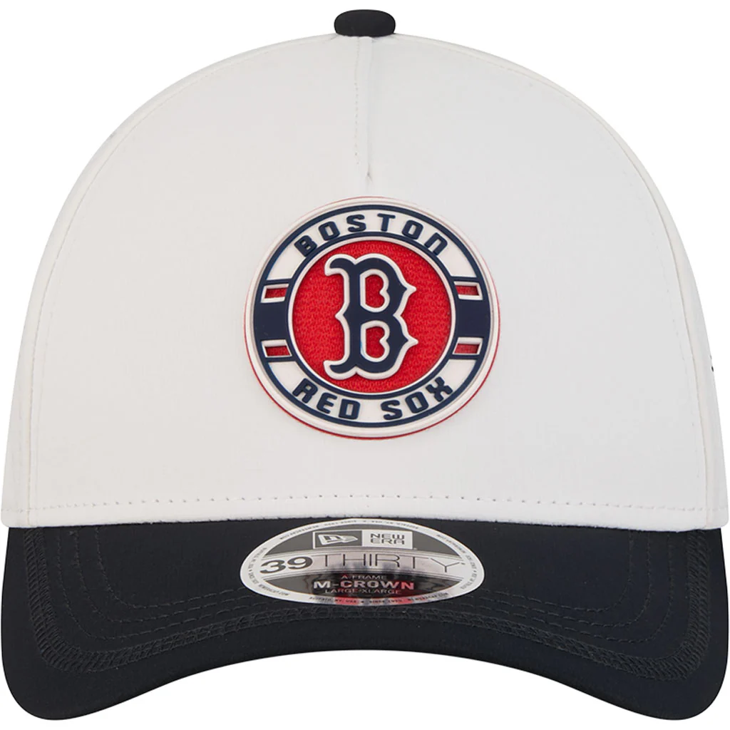 MLB Boston Red Sox New Era Patch 39THIRTY M-Crown Flex Fit Hat - White - Image 3