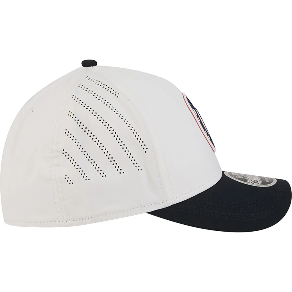 MLB Boston Red Sox New Era Patch 39THIRTY M-Crown Flex Fit Hat - White - Image 5
