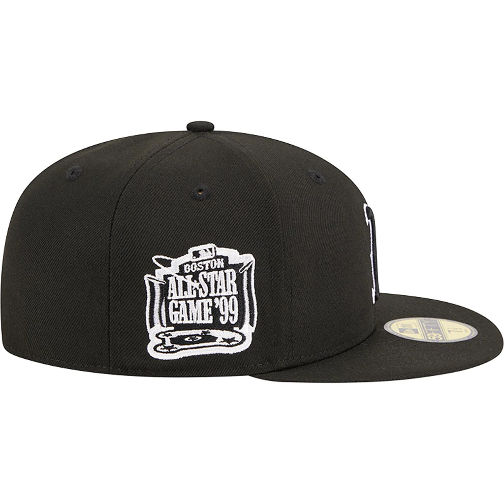 MLB Boston Red Sox New Era Side Patch Black & White 59FIFTY Fitted Hat - Black - Image 5