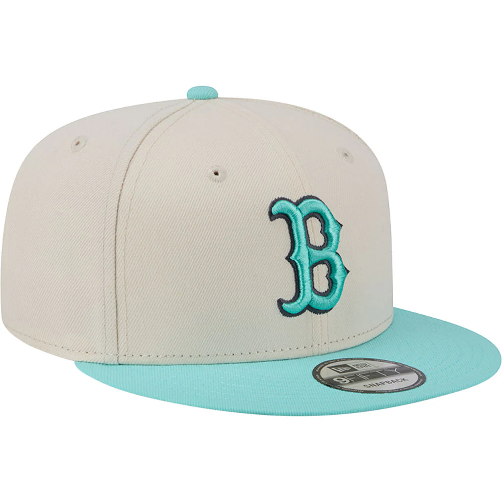 MLB Boston Red Sox New Era Two-Tone Aqua 9FIFTY Snapback Hat - Light cream - Image 2