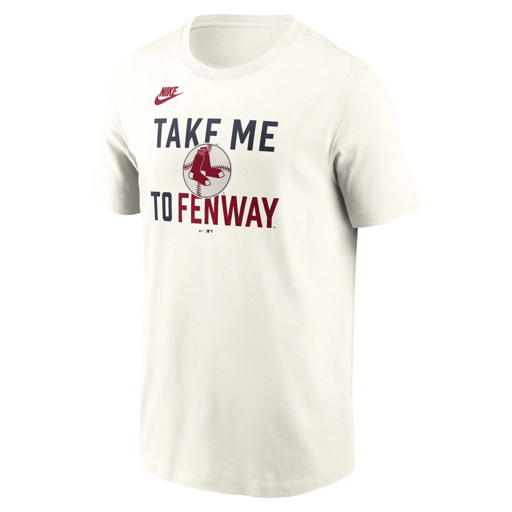 MLB Boston Red Sox Nike Coop 70's Cotton T-Shirt - Cream - Image 2