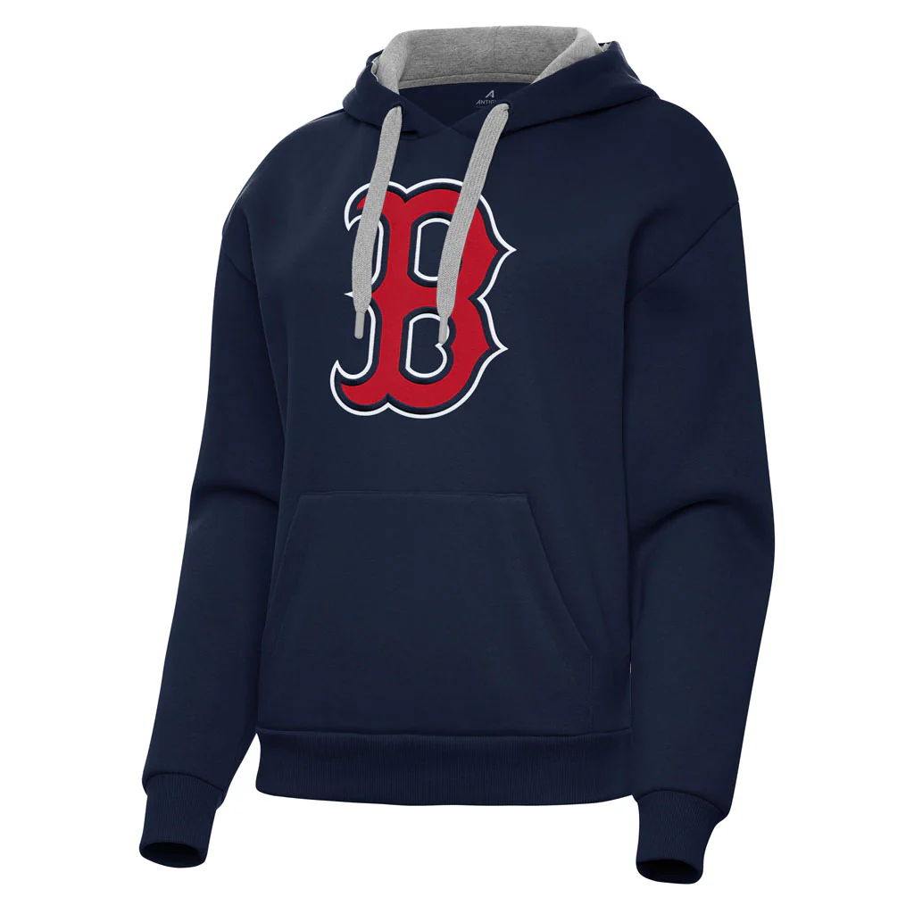 MLB Boston Red Sox Women's Antigua Full Front Victory Pullover Hoodie - Navy