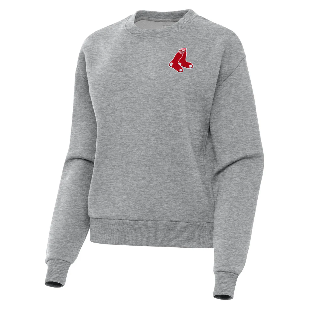 MLB Boston Red Sox Women's Antigua Victory Crewneck Sweater - Heather gray