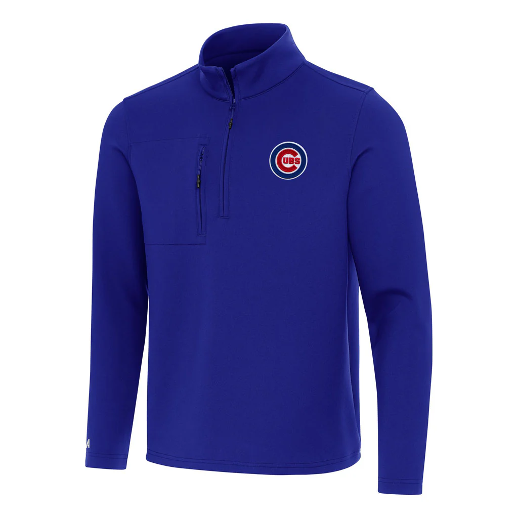 MLB Chicago Cubs Antigua Insider 1/4 Zip Pullover Jacket - Blue