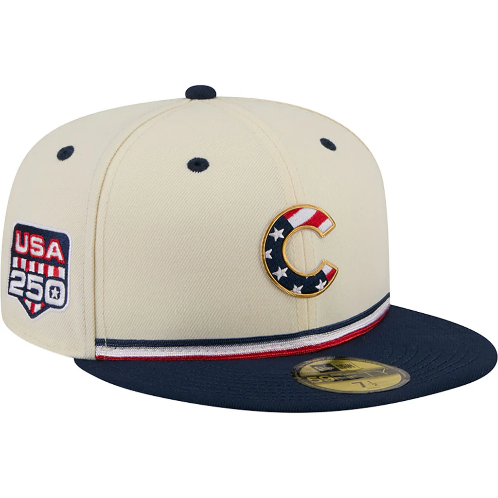 MLB Chicago Cubs New Era 2026 4th of July 59FIFTY Fitted Hat - Cream - Image 2