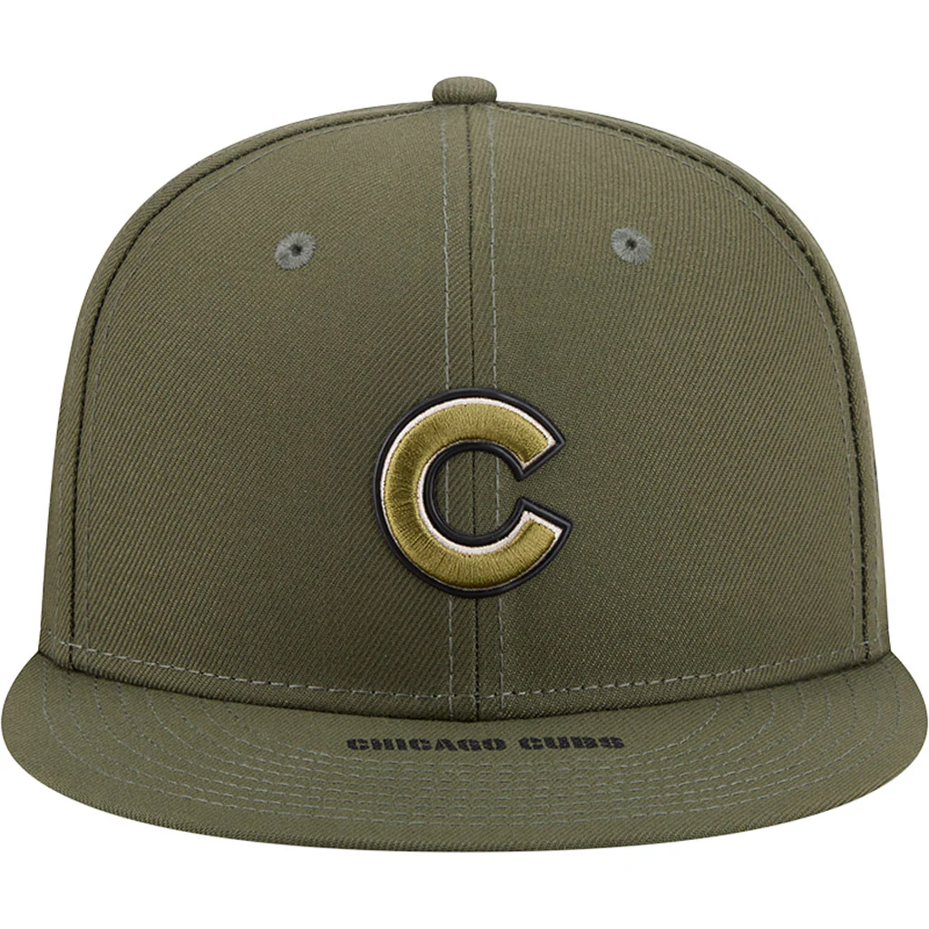 MLB Chicago Cubs New Era 2026 Armed Forces Day 9FIFTY Snapback Hat - Green - Image 3