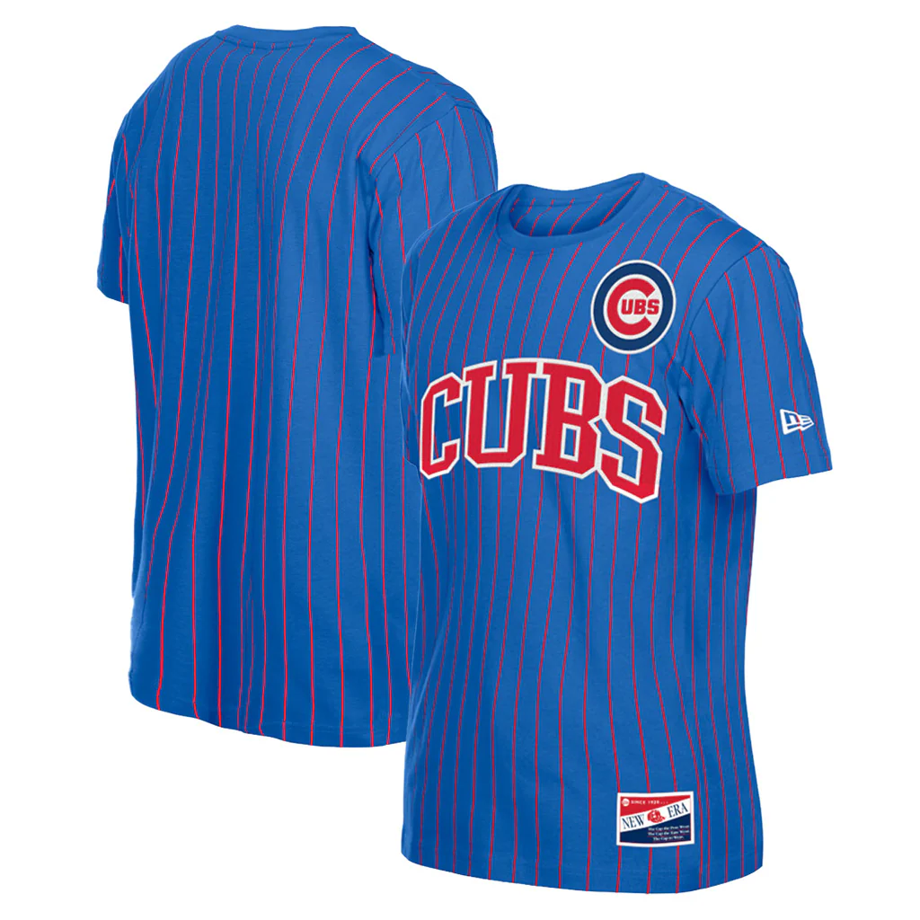 MLB Chicago Cubs New Era 2026 Pinstripe Jersey T-shirt - Blue