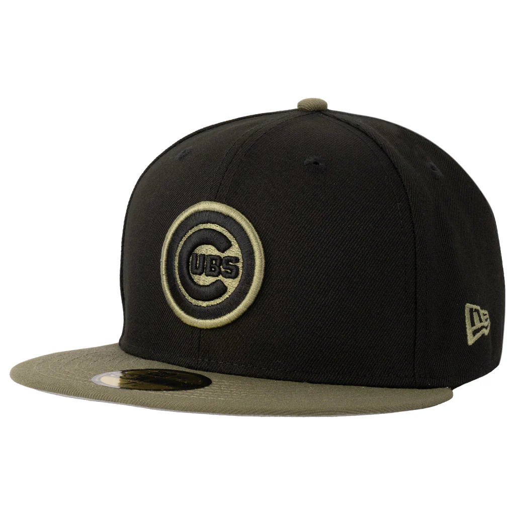 MLB Chicago Cubs New Era Midnight Jungle 59FIFTY Fitted Hat - Black - Image 2