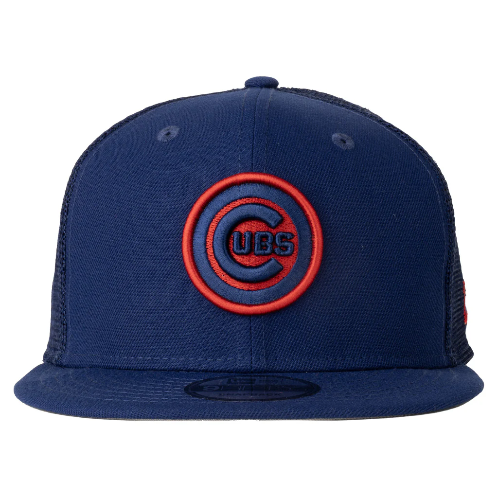 MLB Chicago Cubs New Era Shadowline 9FIFTY Snapback Trucker Hat - Blue - Image 2
