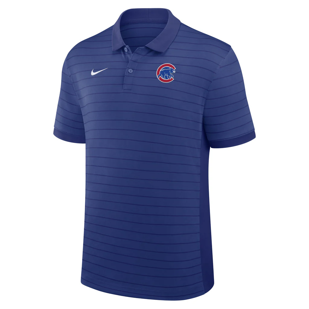 MLB Chicago Cubs Nike 2026 Authentic Collection Striped Victory Polo - Blue - Image 2