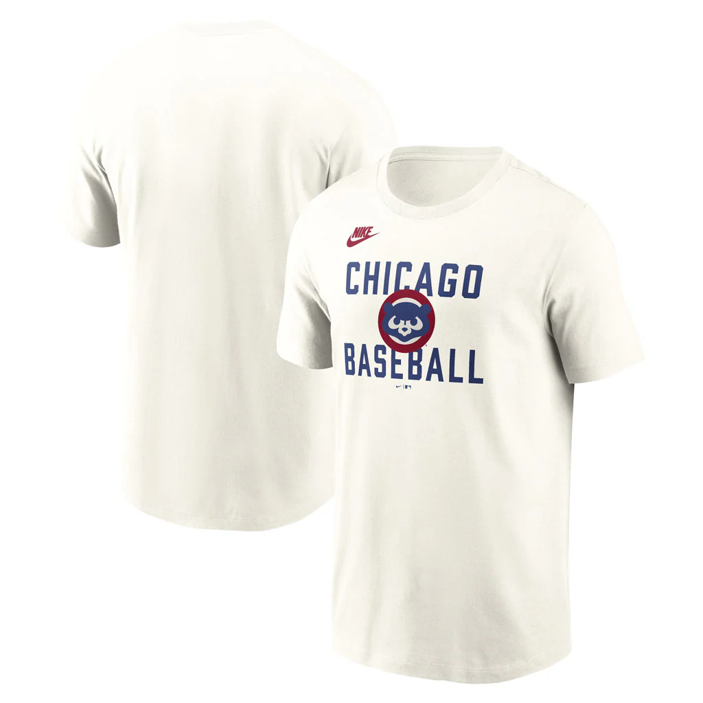 MLB Chicago Cubs Nike Coop 70's Cotton T-Shirt - Cream