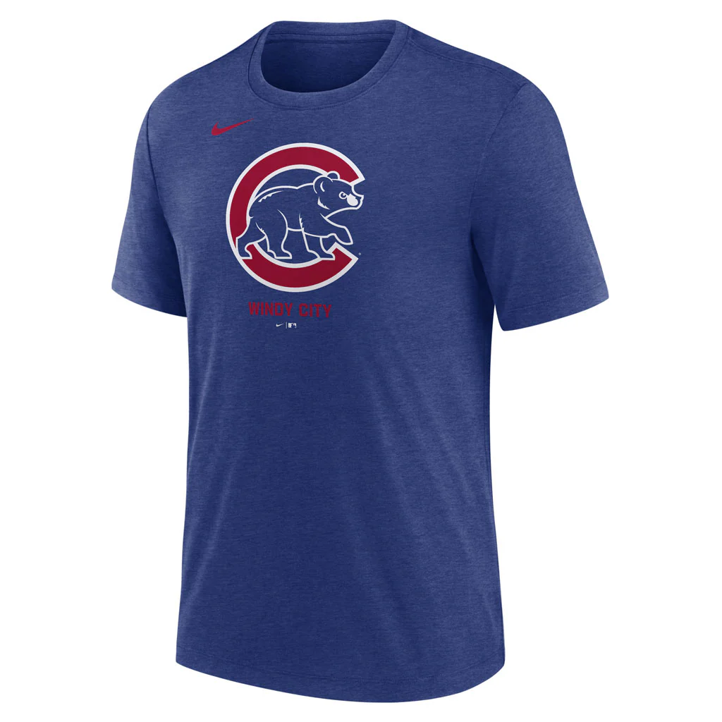 MLB Chicago Cubs Nike Logo Triblend T-Shirt - Blue - Image 2