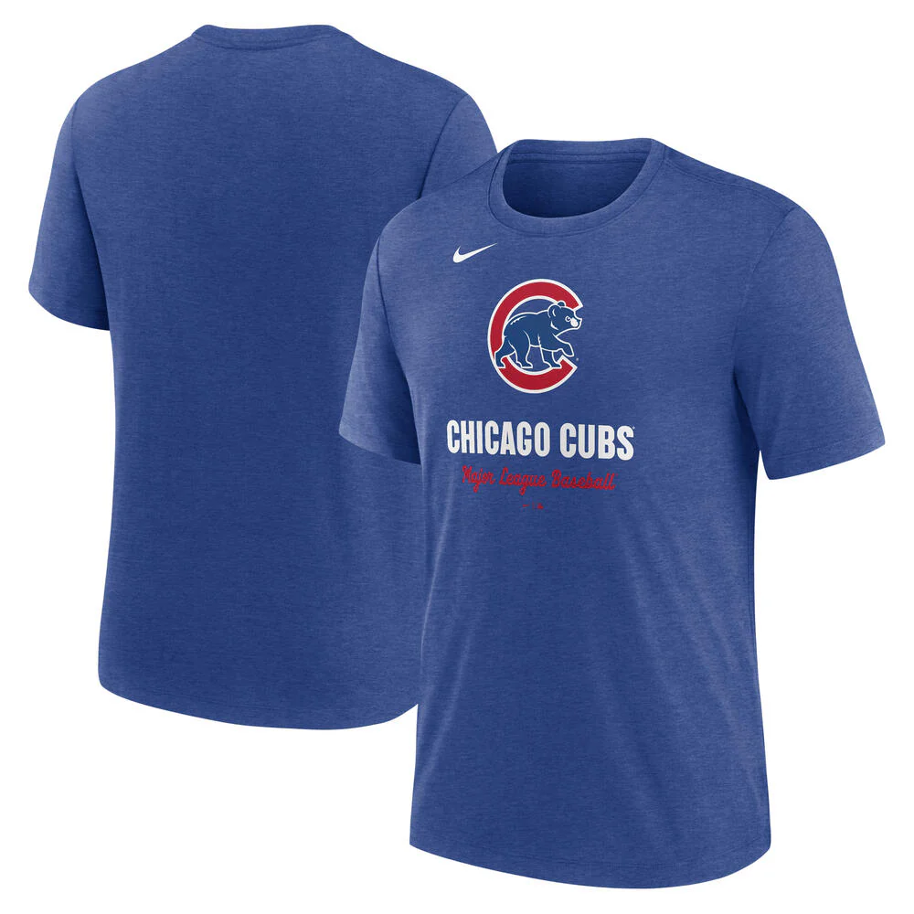 MLB Chicago Cubs Nike Logo Tri-Blend T-Shirt - Blue