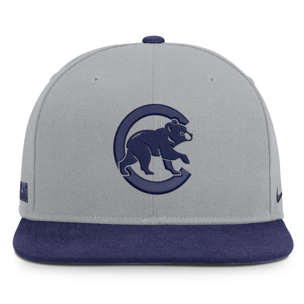 MLB Chicago Cubs Nike Two-Tone Primetime Pro Snapback Hat - Graphite - Image 3
