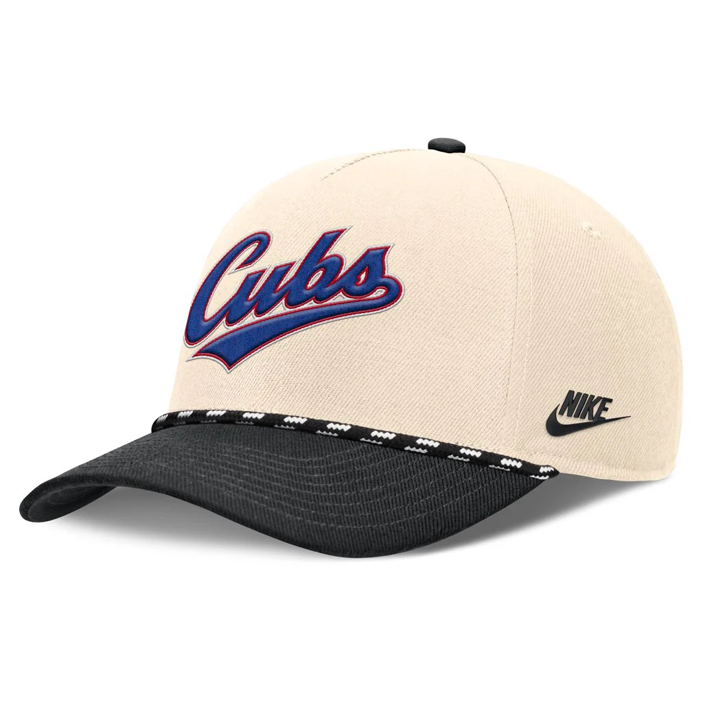 MLB Chicago Cubs Nike Two-Tone Rise Script Snapback Hat - Cream