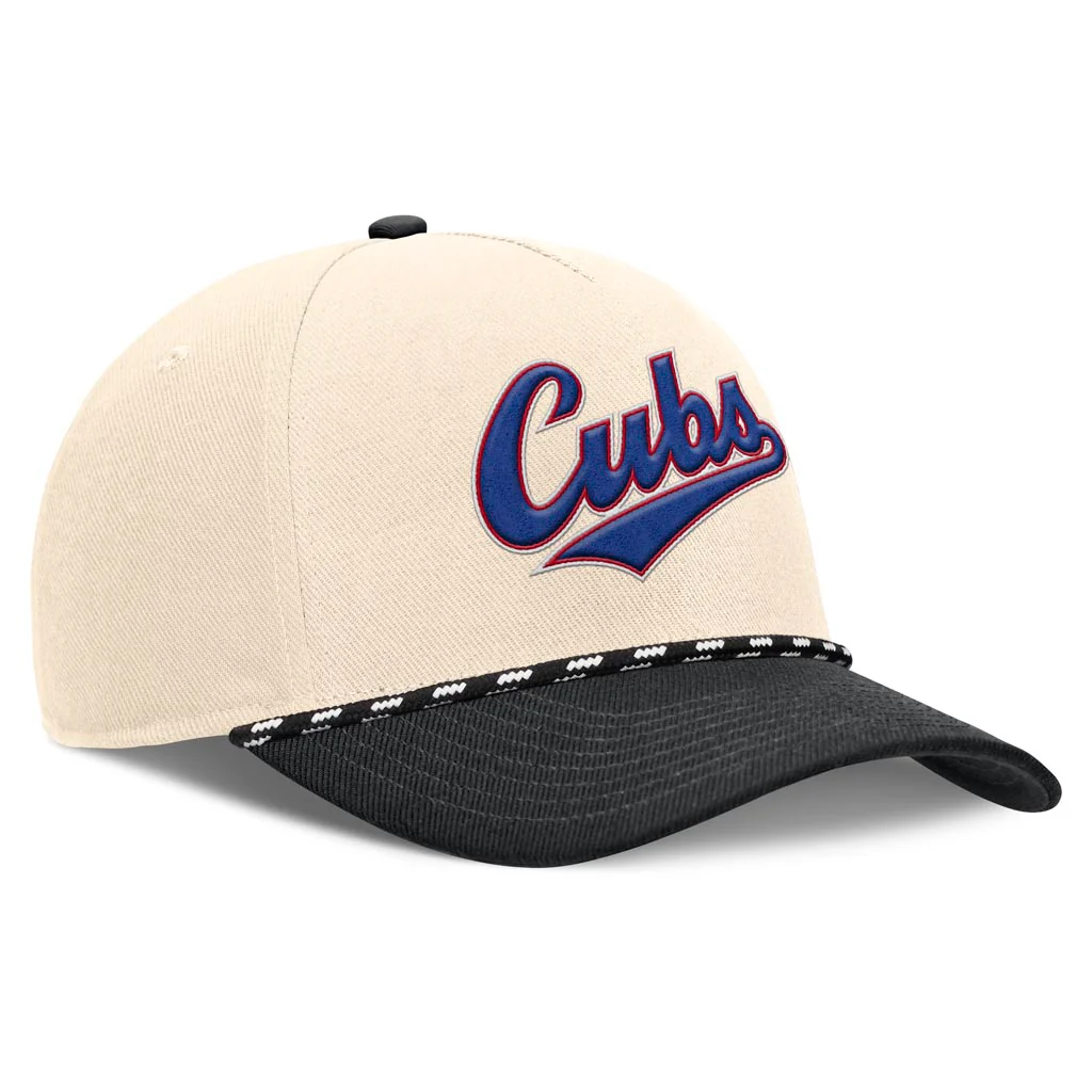 MLB Chicago Cubs Nike Two-Tone Rise Script Snapback Hat - Cream - Image 2