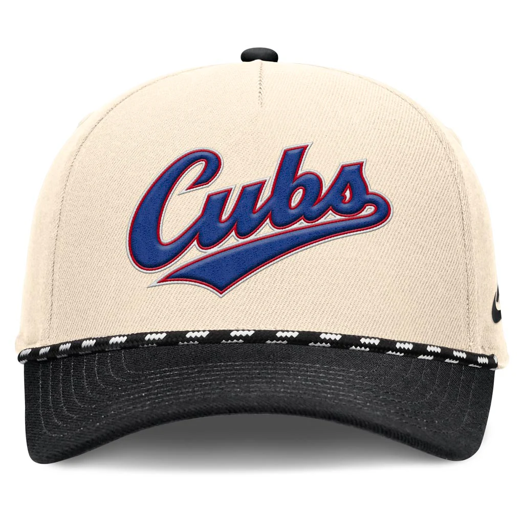 MLB Chicago Cubs Nike Two-Tone Rise Script Snapback Hat - Cream - Image 3
