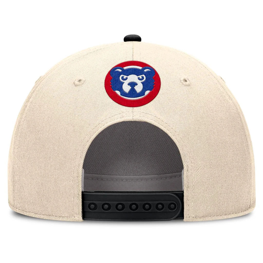 MLB Chicago Cubs Nike Two-Tone Rise Script Snapback Hat - Cream - Image 4