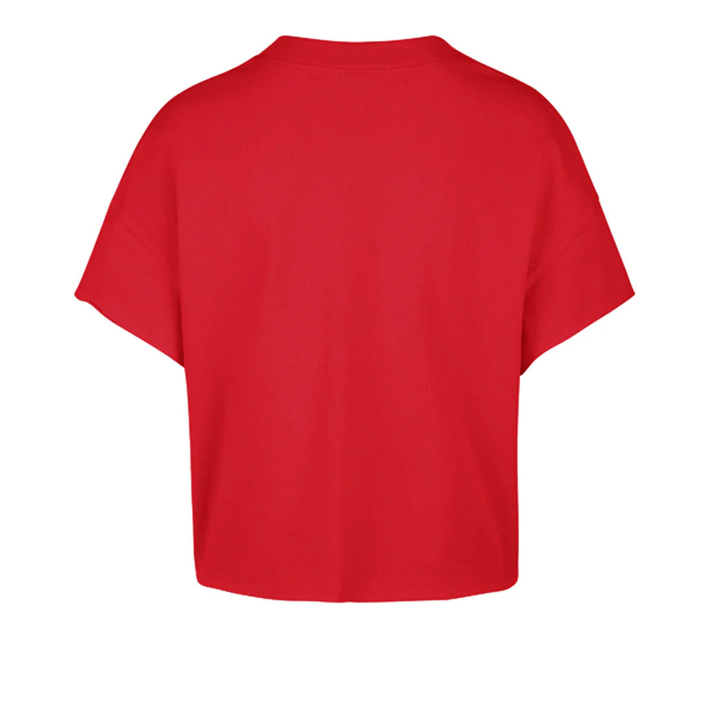 MLB Chicago Cubs Women's '47 Win Big Notch Crop Top T-Shirt - Red - Image 2