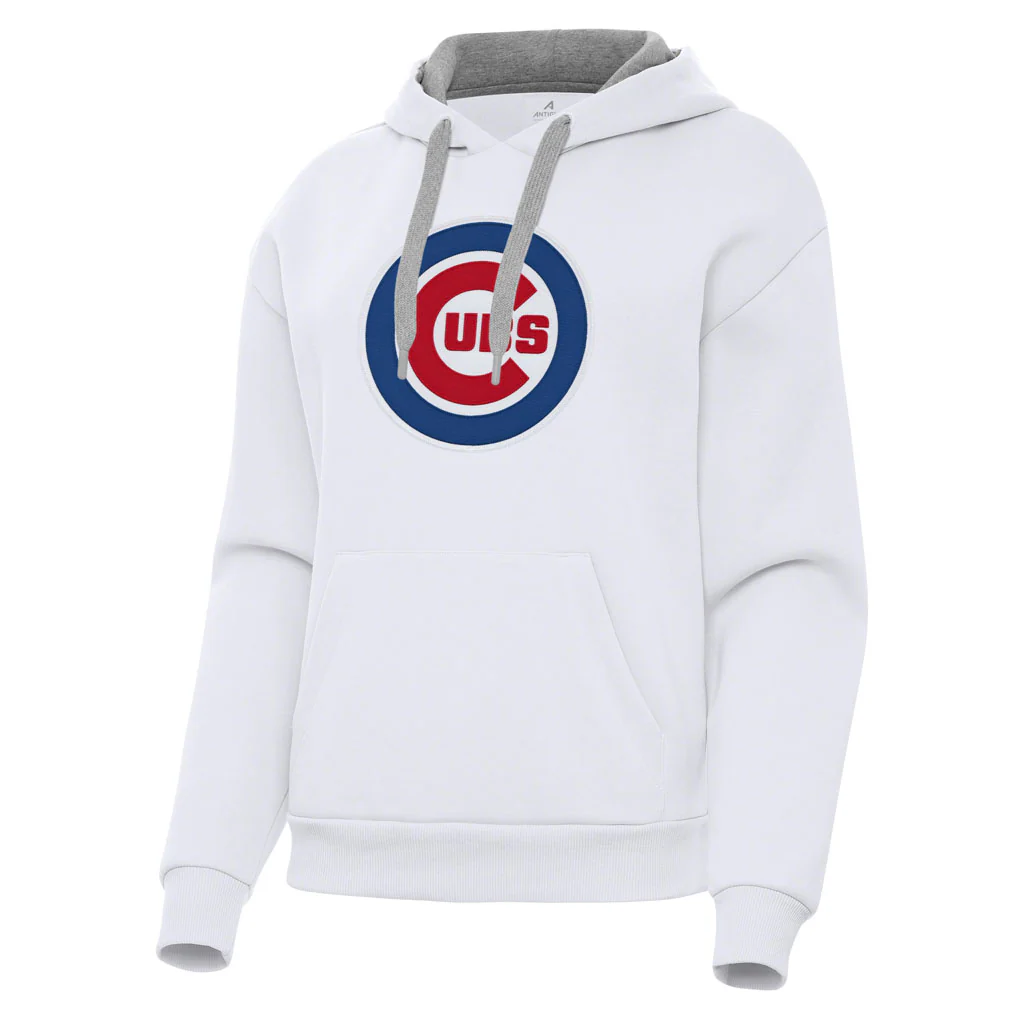 MLB Chicago Cubs Women's Antigua Full Front Victory Pullover Hoodie - White