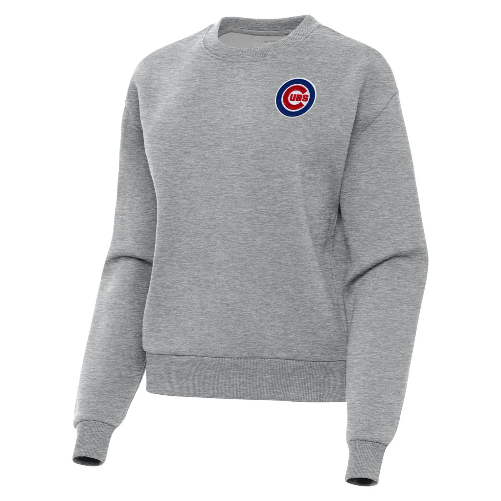 MLB Chicago Cubs Women's Antigua Victory Crewneck Sweater - Heather gray