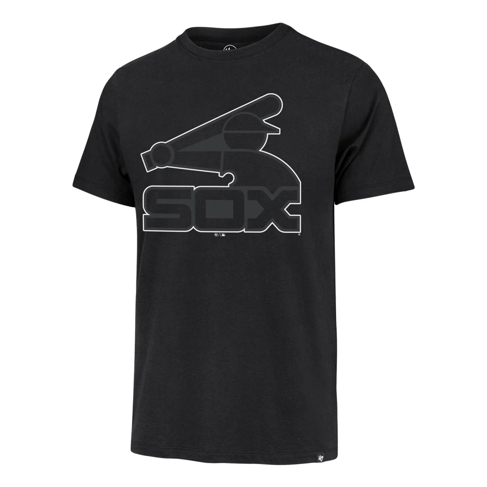 MLB Chicago White Sox '47 Throwback Pop Imprint Franklin T-Shirt - Black - Image 2