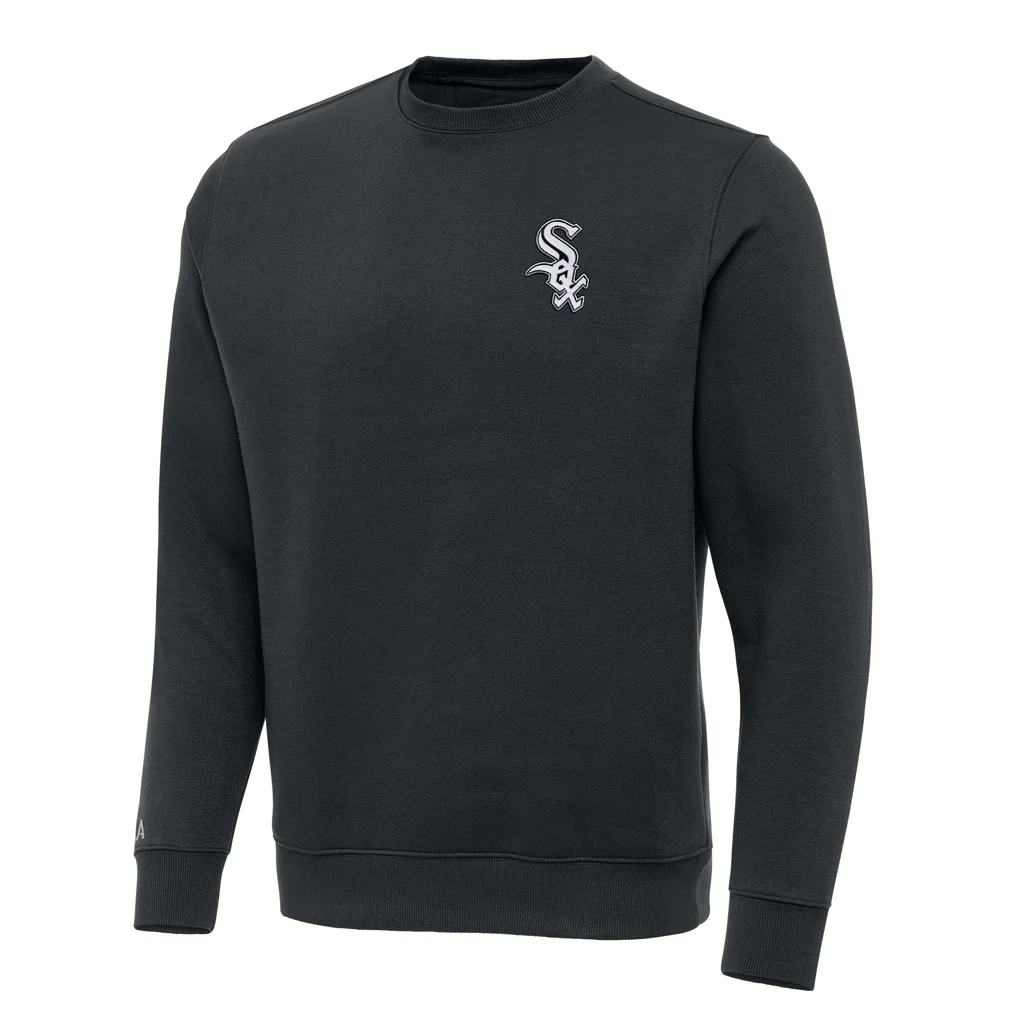 MLB Chicago White Sox Antigua Victory Crewneck Sweater - Charcoal