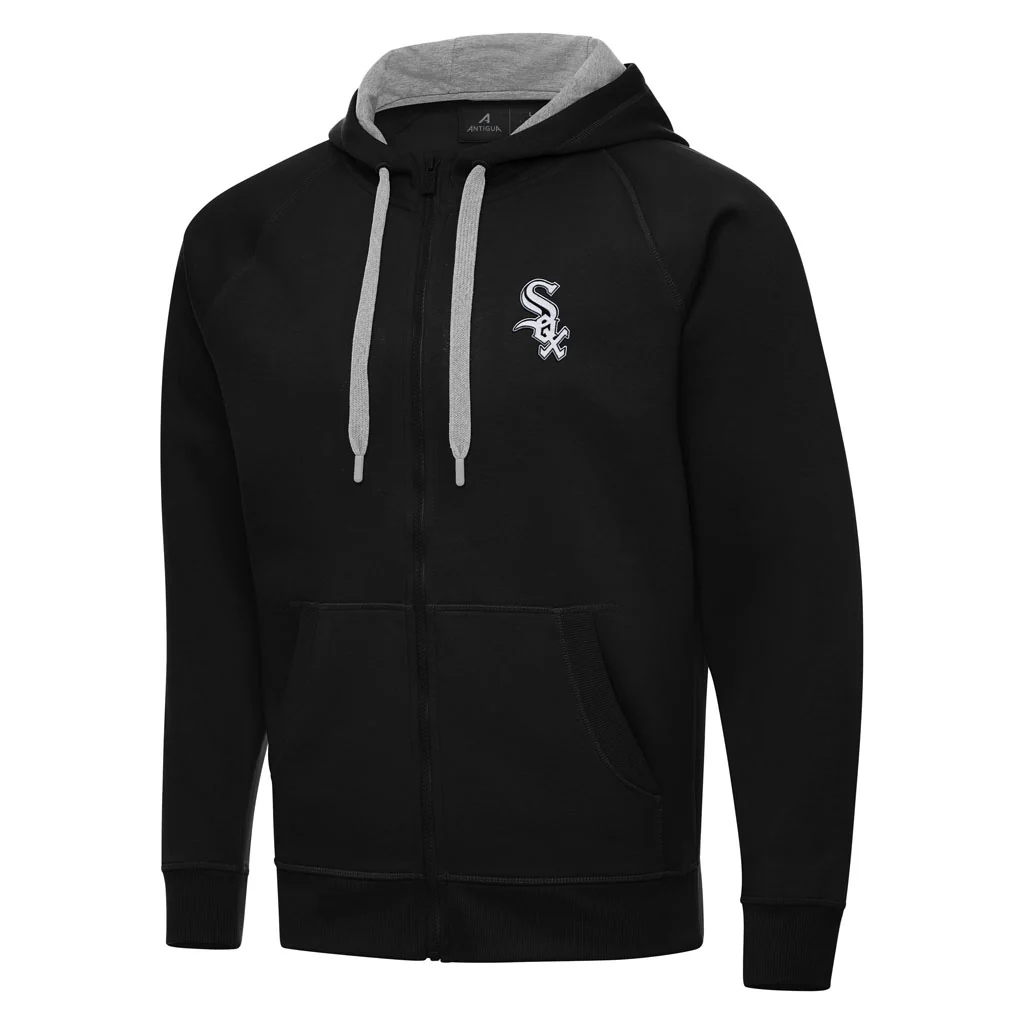 MLB Chicago White Sox Antigua Victory Full Zip Hoodie - Black