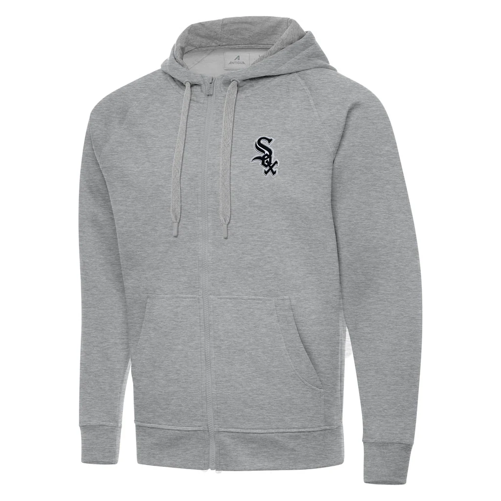 MLB Chicago White Sox Antigua Victory Full Zip Hoodie - Heather gray