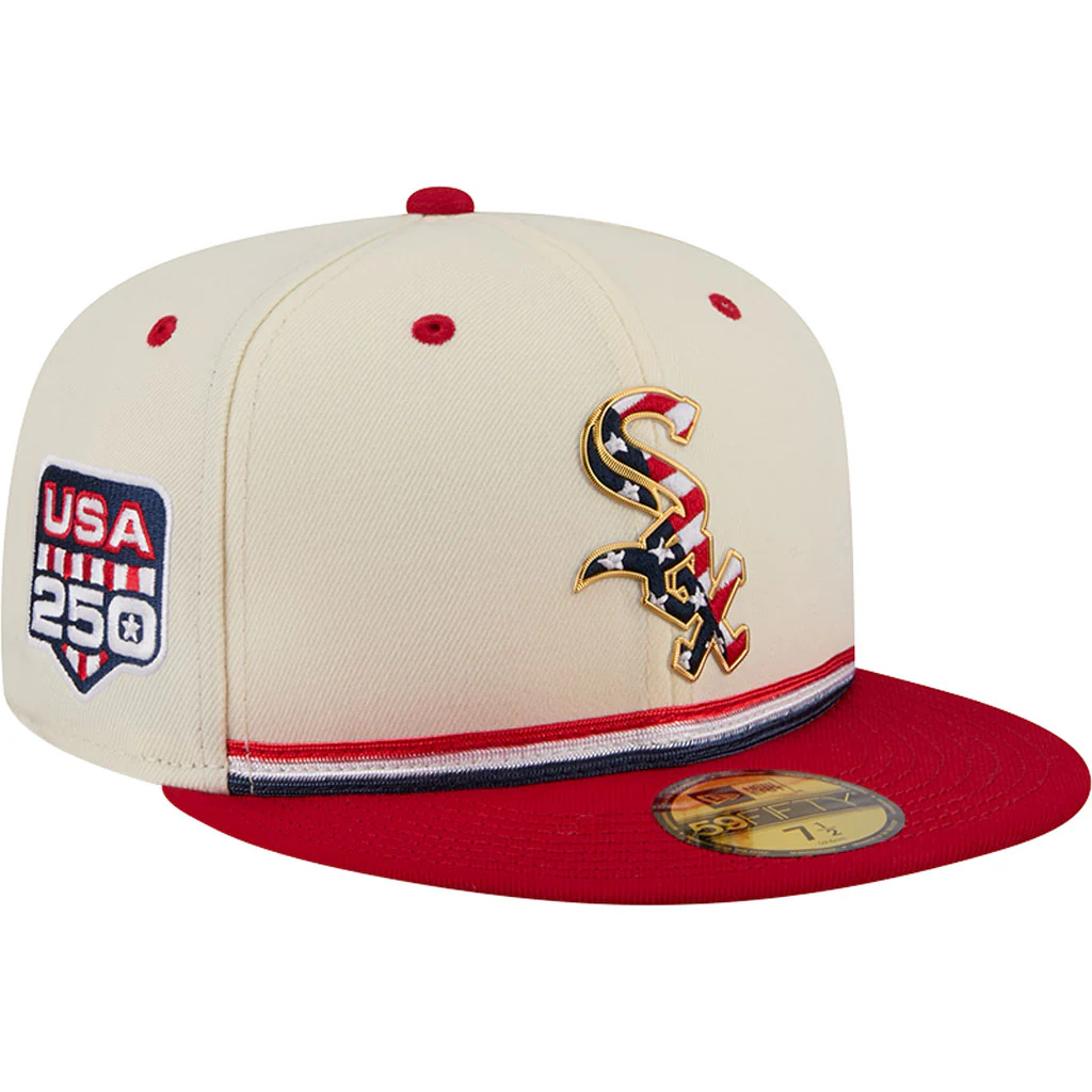 MLB Chicago White Sox New Era 2026 4th of July 59FIFTY Fitted Hat - Cream - Image 2